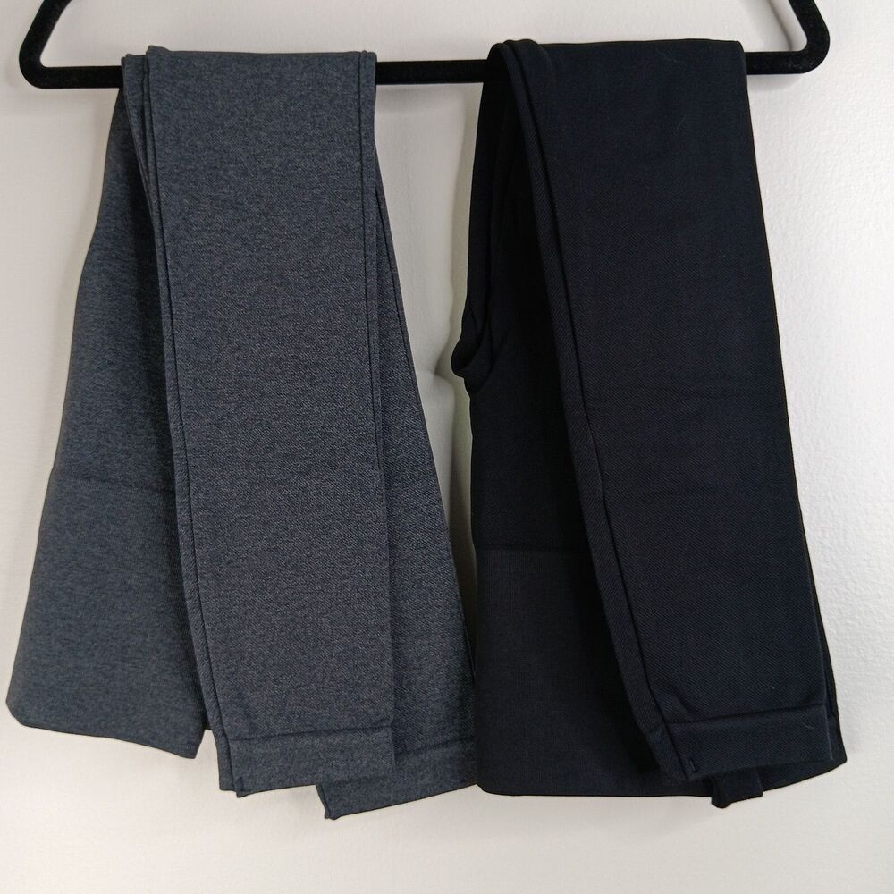 Spanx Women's Leggings Look at Me Now Seamless Stretch Lot of 2 Gray Black Small - Picture 2 of 11